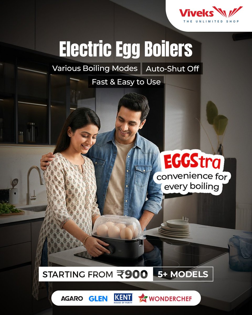 viveksindia's tweet image. Breakfast goals, made EGG-stra easy! 🥚✨ Upgrade your morning routine with an Electric Egg Boiler—the ultimate precision tool for a protein-packed start.  Designed for your busy lifestyle.

📍 Shop at viveks.com 

#Viveks #HealthyLiving #BreakfastEssentials