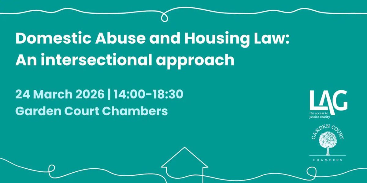 LegalActionGrp's tweet photo. 🏠ONE NOT TO MISS - LAG #DomesticAbuse &amp; #HousingLaw Conference

24 March | 2-6.30pm | Garden Ct

📢Calling #Housing &amp; #Family lawyers to join with lived experience groups &amp; sector experts to share updates, challenges &amp; practical solutions.

BOOK HERE ➡️ https://t.co/krQ4mJZoqu https://t.co/42bKZMyWKA