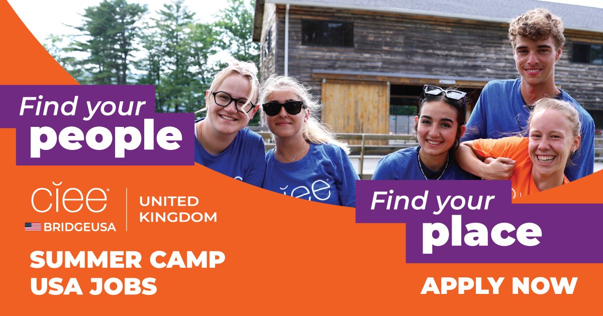 Want a summer adventure in the USA? 🇺🇸

Work at a summer camp as an Activity Leader:

💰 Earn $2,200+
🏕 Free food &amp; accommodation
✈️ Travel the US for up to 4 weeks after camp

CIEE handles your J-1 visa &amp; insurance (fee £189).

Apply now 👉 bit.ly/4bBNz8x