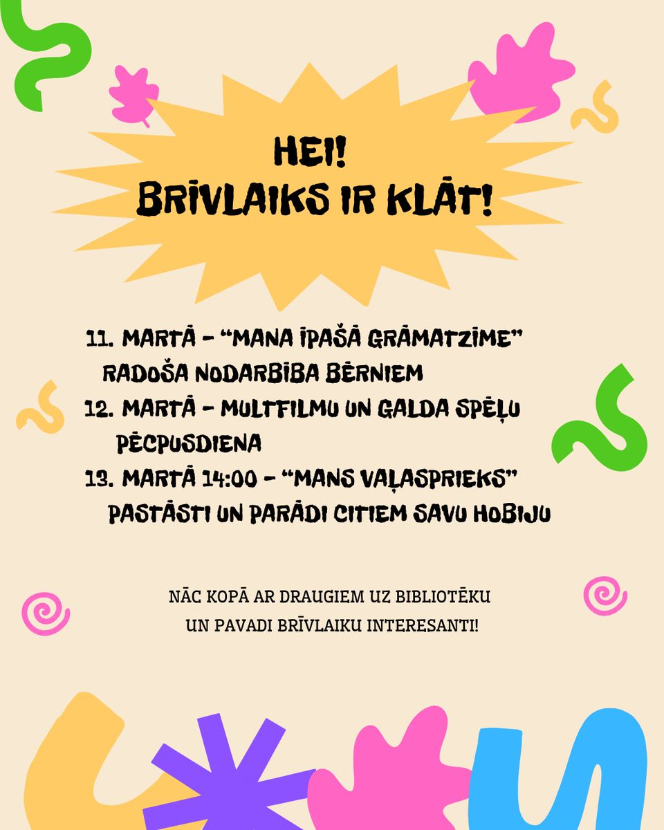 uzavasbib's tweet photo. #brīvlaiks #kopāirjautrāk #berni #multfimas #galdaspeles #uzavasbiblioteka https://t.co/67DhFhvOtD