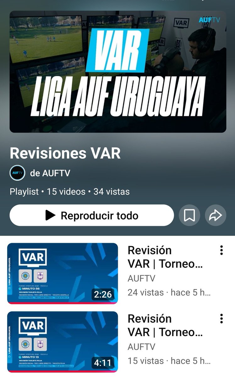 ArbitrajeU's tweet photo. ⚠️VOLVIERON LOS AUDIOS VAR

La AUF volvió a publicar los audios del VAR🖥️ en YouTube.

❌Ahora es menos transparente:  ya no se muestra el trabajo de los árbitros en la cabina VAR. Solo la jugada😲

Ahora los Quality Manager podrán seguir interviniendo, pero ya no se va a notar🤦🏻