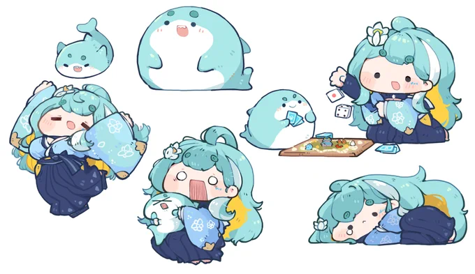 依頼してもらったVtuberの 一青水仙さんとフカくん 低音良い声お姉さん