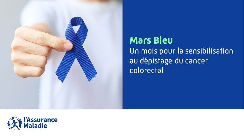 Assur_Maladie's tweet photo. #Prévention I Mars bleu : Un mois pour la sensibilisation au dépistage du cancer colorectal 🔵

Parmi les plus fréquents en France, il se soigne 9 fois sur 10 lorsqu’il est détecté tôt ☑️

Le test est intégralement pris en charge par l'Assurance Maladie 🤝

Pour en savoir plus ⤵️