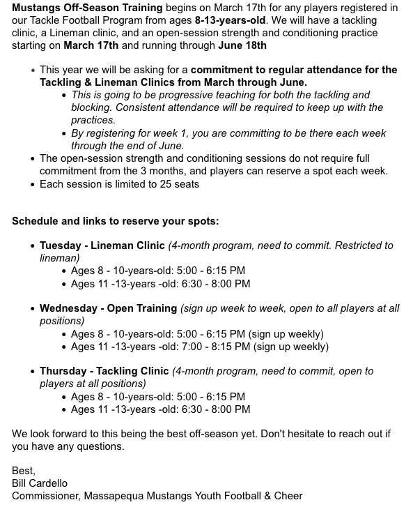 Massapequa Mustangs Youth Football & Cheer tweet media