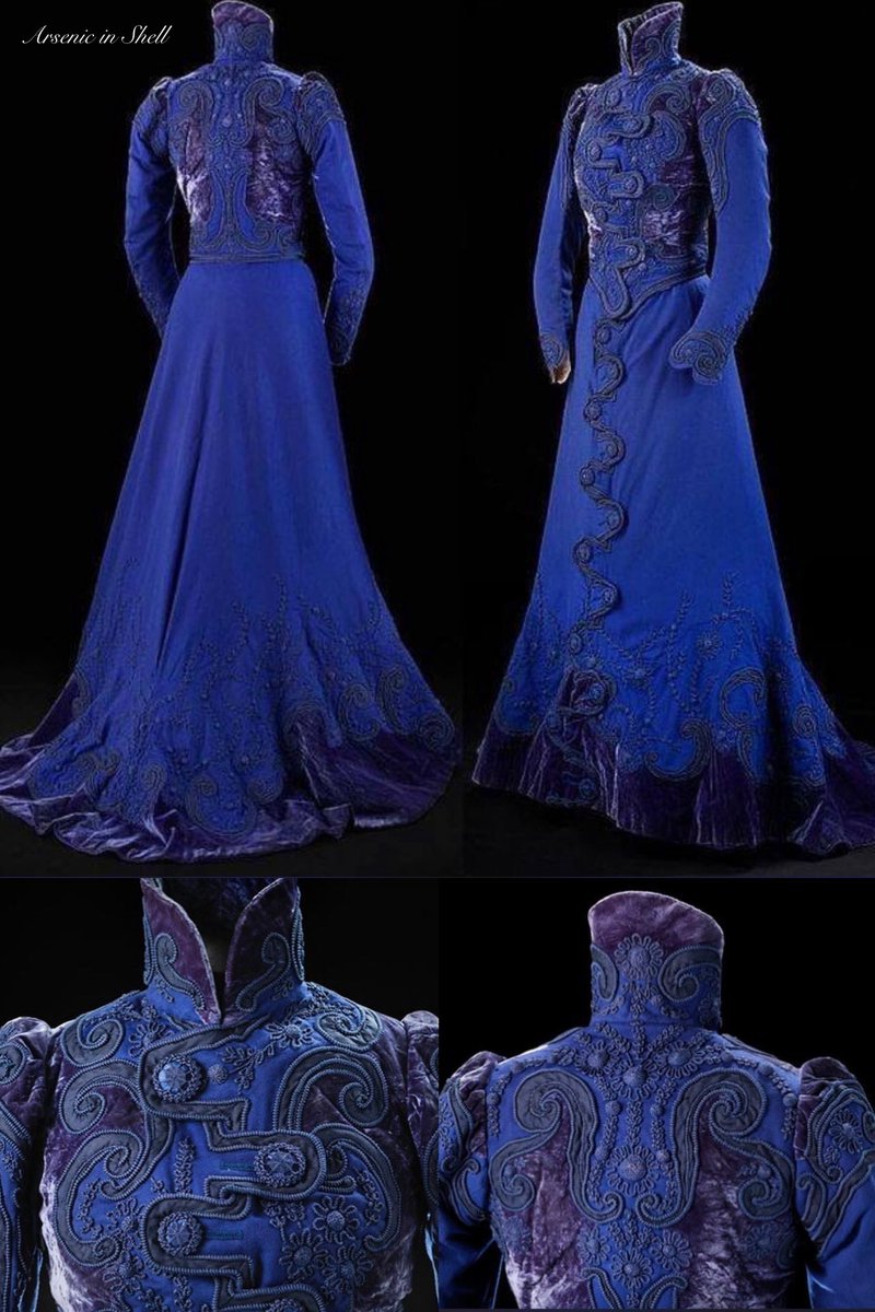 ArsenicInShell's tweet image. Going Away Dress, wool &amp;amp; silk, circa 1899
Worn by Elizabeth Holms-Kerr following her marriage to John Deans Hope.
Crafted by Madame Hayward, 64 New Bond Street, London.(Glasgow Museums ) #victorian #victorianstyle #antiques