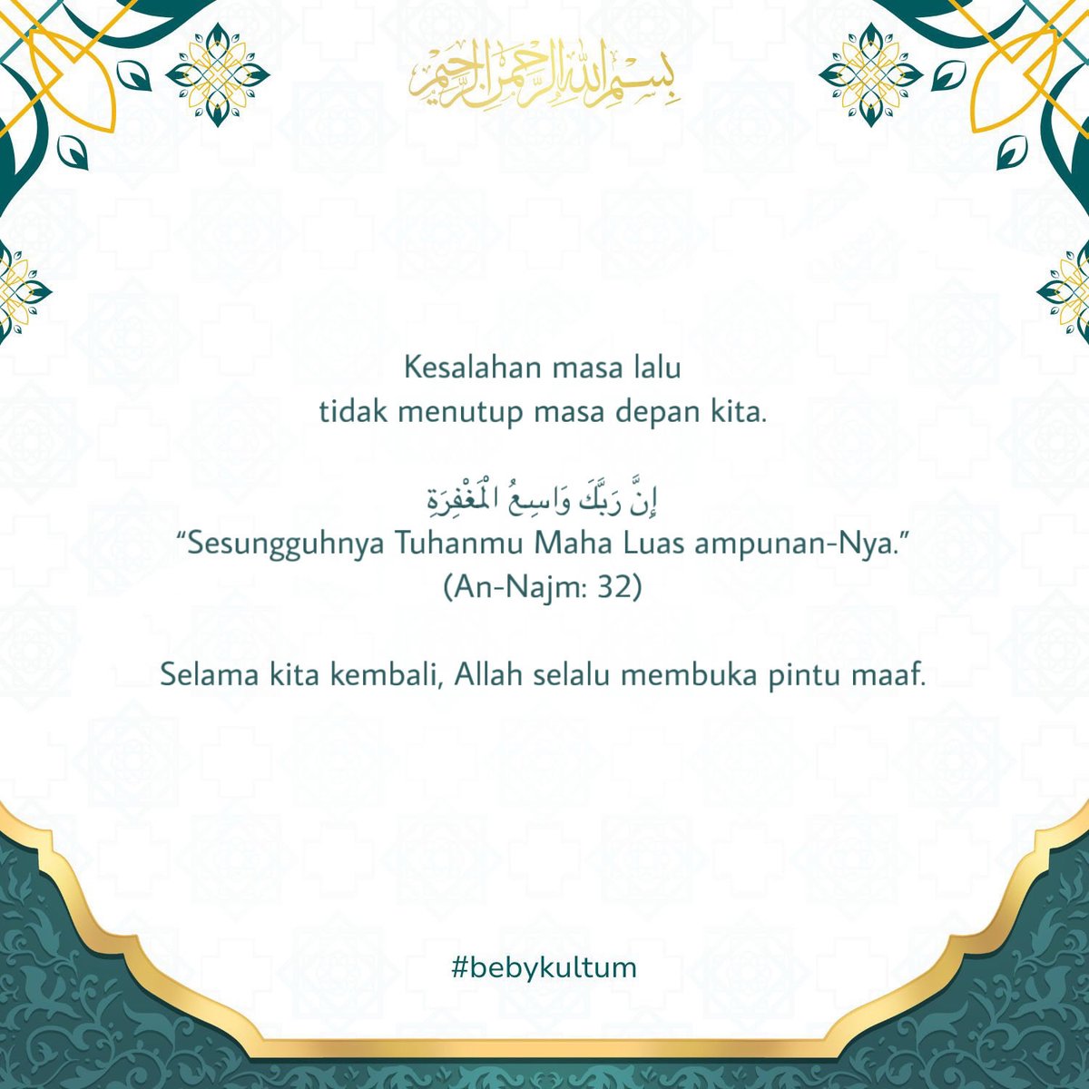 #bebykultum day 21.

Allah Maha Pengampun.

chaesara.com/bebykultum