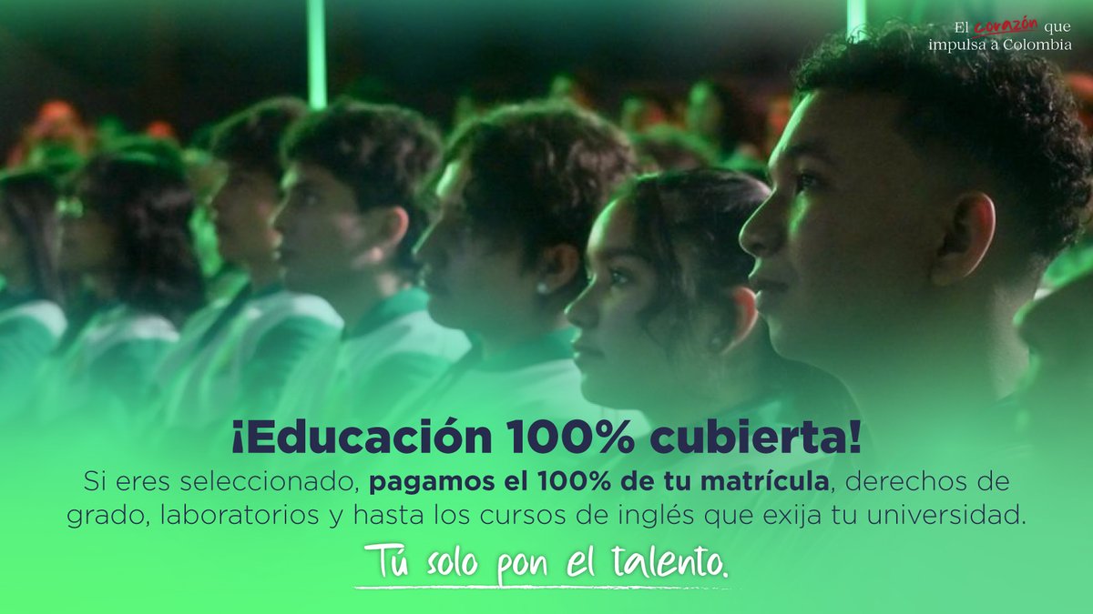 ECOPETROL_SA's tweet photo. Si tus resultados en las pruebas Saber 11 fueron excelentes y quieres aportar a la paz y a tu región, postúlate a Bachilleres Ecopetrol antes del 1 de abril. 40 años demostrando que somos #ElCorazónQueImpulsa el talento joven. Conoce los detalles aquí 👉 https://t.co/7WULOpCj1Z https://t.co/TCZniLj6Hd