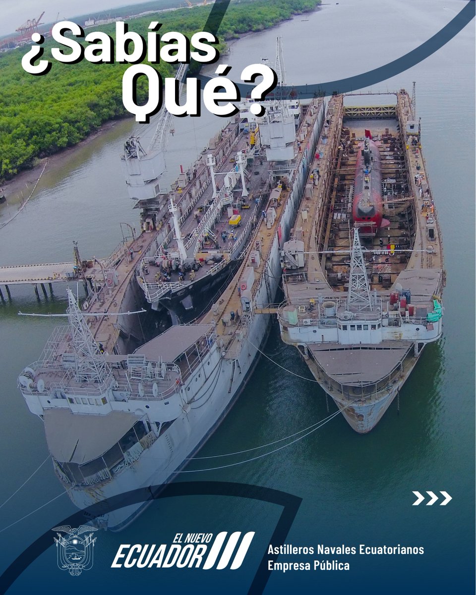 AstinaveEp's tweet photo. ¿Sabías que ASTINAVE EP opera diques con capacidad de hasta 6,500 toneladas? 🚢⚓

Somos el corazón del mantenimiento naval en Ecuador, garantizando la operatividad de nuestra flota con ingeniería de precisión. ¡Orgullo ecuatoriano en el mar! 🇪🇨

#AstinaveEP #ElNuevoEcuador https://t.co/oAbVChdtPw