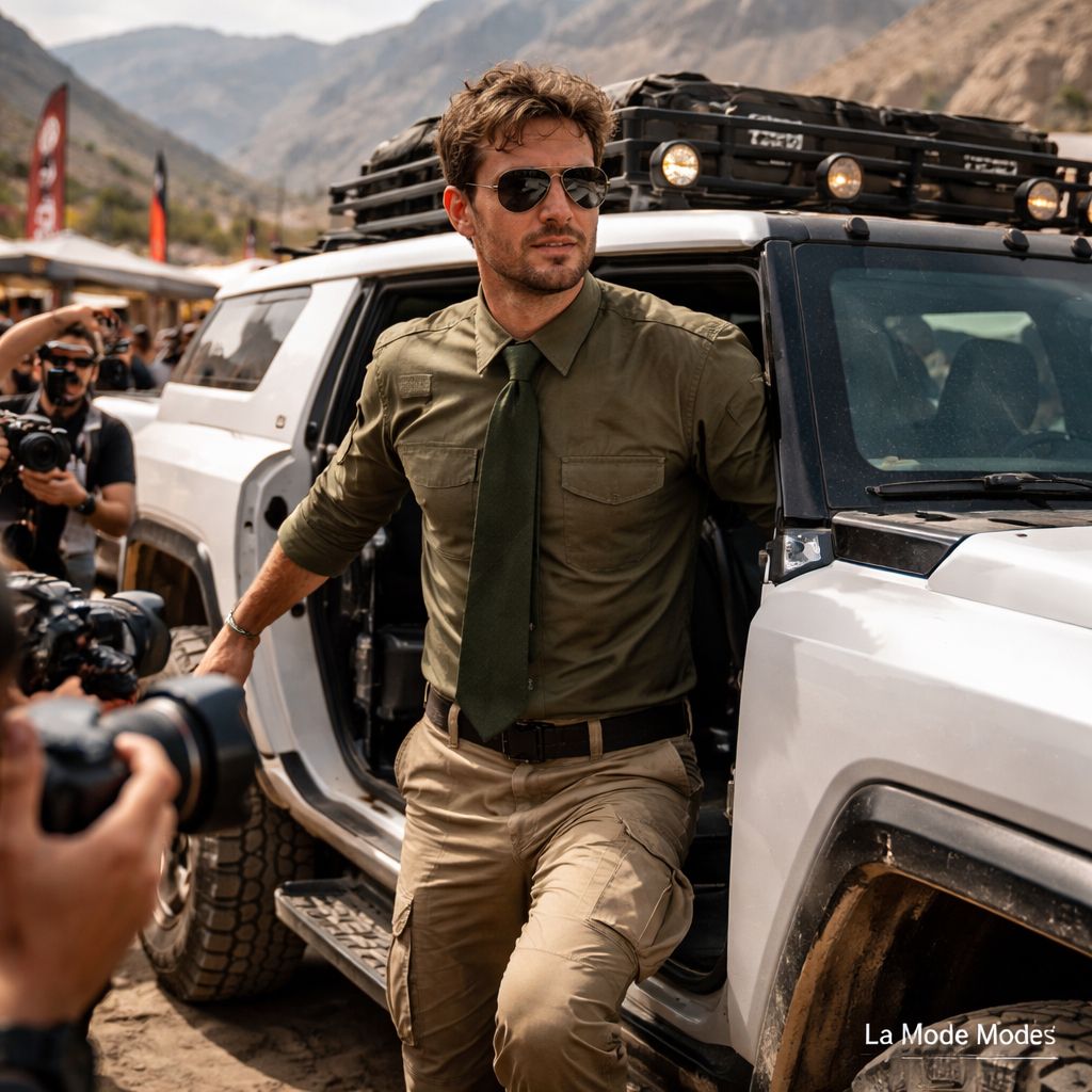 men_mode's tweet image. Electric adventure ⚡️
Military olive dress shirt. Tactical green tie.
White Hummer EV. Rugged terrain.

Professional style for modern explorers.

La Mode Men’s.

#LaModeMens #Menswear #AdventureStyle #GreenTie #OliveShirt #ElectricAdventure #ModernExplorer