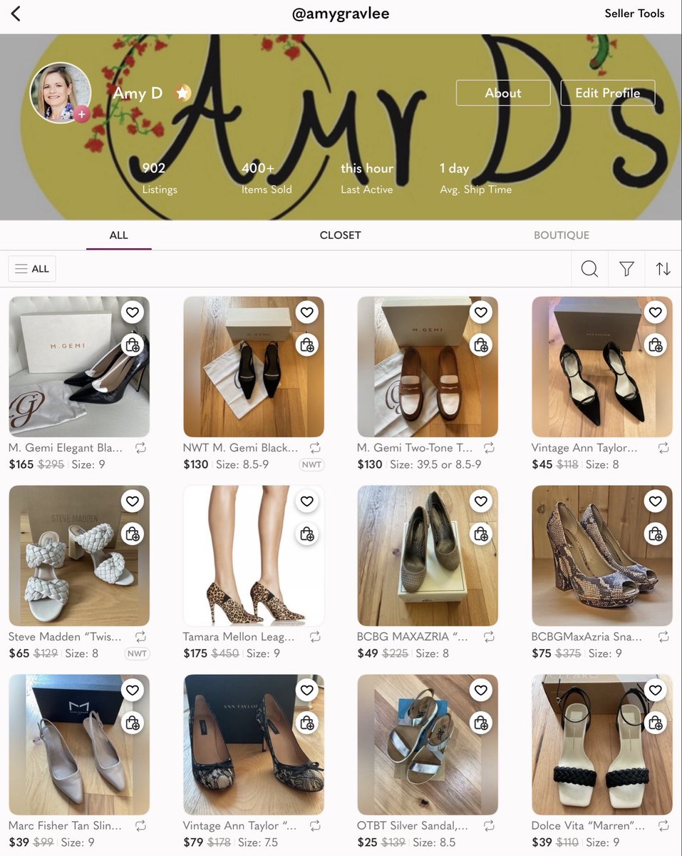 AmyDsPoshmark's tweet photo. Visit Amy D’s for all your Shoes! https://t.co/r49WfdBUMR https://t.co/CrhT1GzuGj