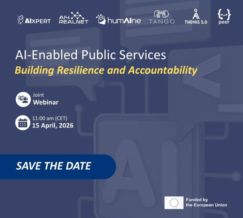 TANGO_horizon's tweet photo. 📢 Save the date | Webinar
15 April | 11:00 CET

AI-Enabled Public Services: Resilience &amp; Accountability. 

Ensuring transparent &amp; accountable AI in public services.

Details coming soon! 

@TANGO_horizon, @AI4REALNET, @THEMIS_50  @HumAIne_project, @Peer_Ai_ &amp; @AIXPERT_project https://t.co/UMNYU3h1gO
