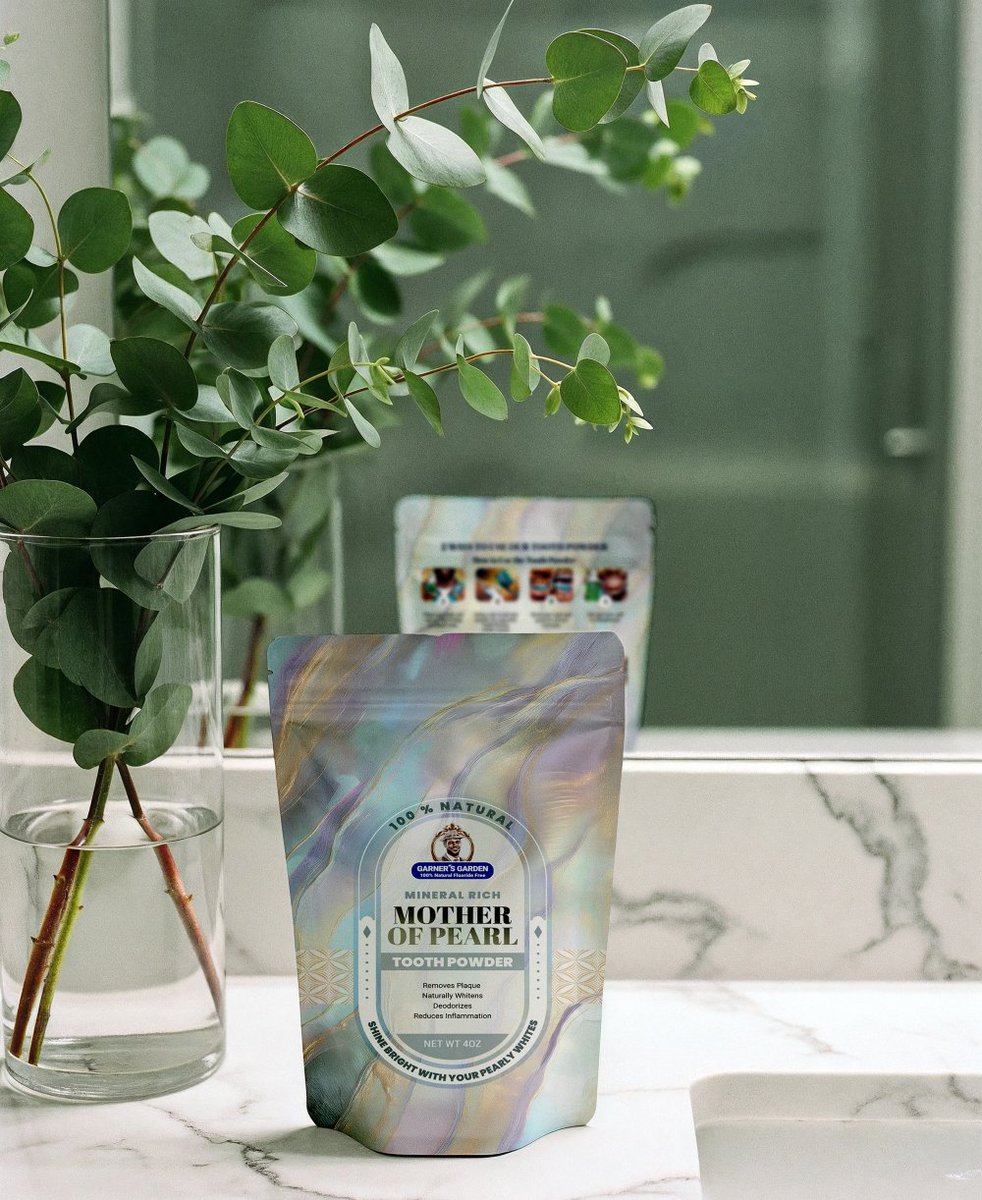 Garners_Garden's tweet image. Why settle for harsh chemicals when you can use the power of nature? Our Mother of Pearl Tooth Powder contains Kaolin Clay and Baking Soda to fight plaque and inflammation naturally. Clean, fresh, and fluoride-free. #NaturalHealth #OralCare