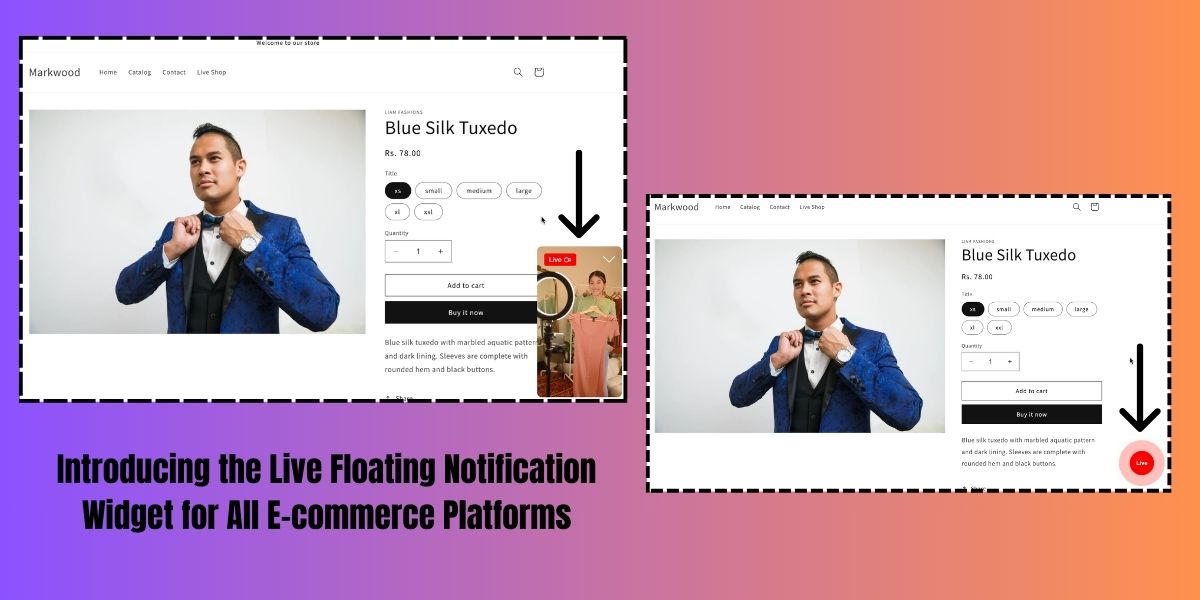 ChannelizeIO's tweet photo. New Feature Launch! Your website visitors should never miss your #liveshopping show again.

Introducing our Live Floating Notification Widget — now available for all ecommerce platforms! 
https://t.co/zTzPhFdGHz

#LiveSelling https://t.co/EZgLoSIjBa