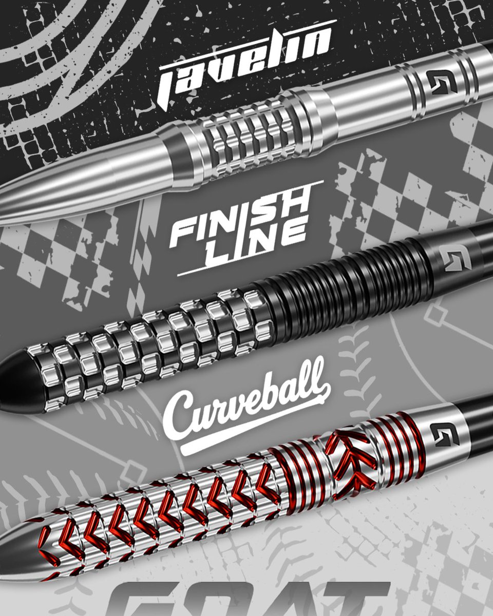 Dartshopper's tweet photo. π NEW: GOAT Darts
Introducing the Javelin, Finish Line & Curveball β three unique barrel designs built for control, grip and precision at the oche π―
π Shop now: https://t.co/1Vg3BABwj4
#dartshopper #goatdarts #dartslaunch #darts #pdcdarts #dartsofinstagram #dartgear https://t.co/5ZzjupTJH1