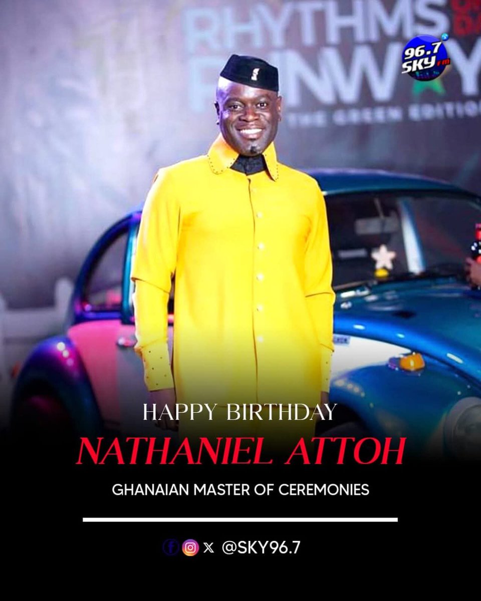 skyfm967's tweet photo. A proud voice of @joy997fm 📻 Ghana’s finest Master of Ceremonies, Nathaniel Attoh celebrates another year🎂🎉 HBD @citizenattoh 🫡

#wemakeithappen https://t.co/lv4Sj5R1vw