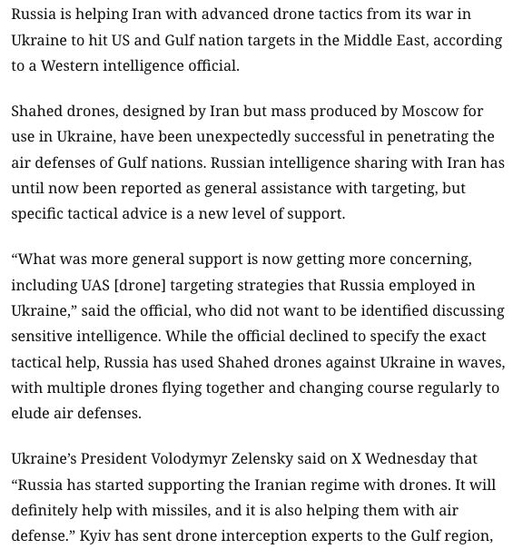 AaronBlake's tweet photo. Big news from @npwcnn: 

Russia is giving Iran specific advice on drone tactics, Western intelligence source says

https://t.co/3u5v1YKuit https://t.co/pBXa323Gdo