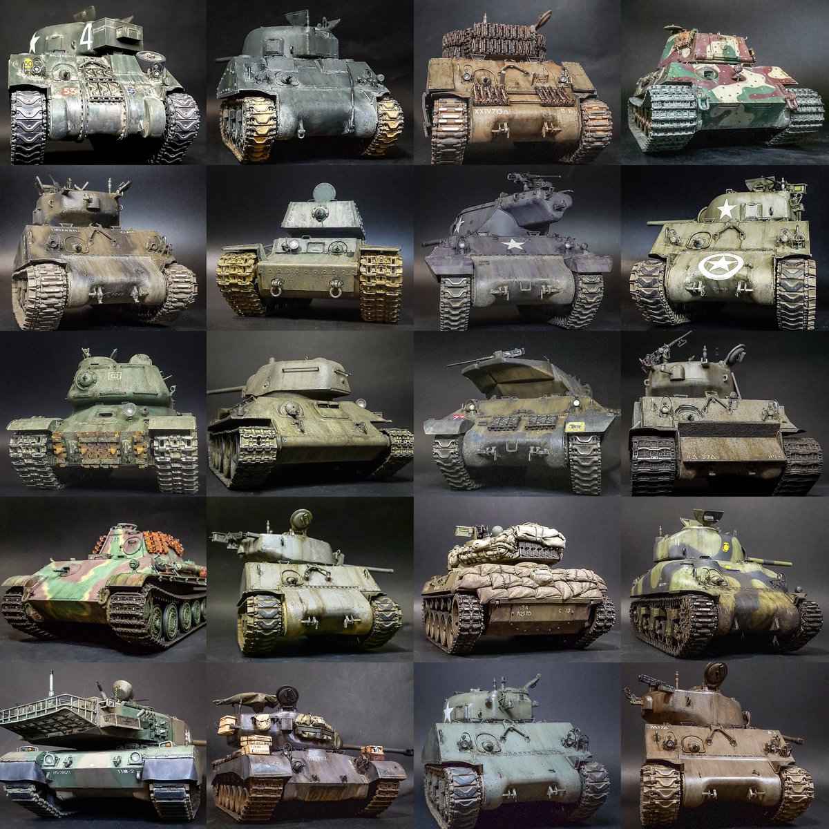 製作途中の写真から。
この角度で撮影する理由は、履帯装着と車体下部の汚し報告用なので、あえて砲塔を前に向けないようにしている(砲塔に目が行かないように)。
なお、激務と花粉症で模活が低浮上気味です🤧💦。
#名刺代わりのウェザリングあげてください