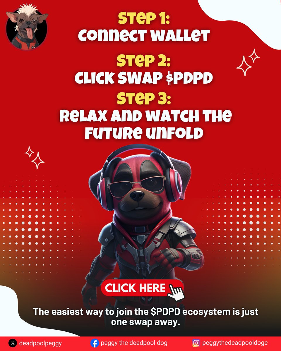 deadpool_ceo's tweet photo. Connect your wallet, swap $PDPD, and join the future of Web3. 
Be early. Be part of the Peggy Army.
 Swap Now: https://t.co/5yA02KaRAJ

#PDPD #Peggy #Web3 #Blockchain #Memecoin #CryptoSwap #PeggyArmy #TrendingCrypto https://t.co/rLczDa4Zs8