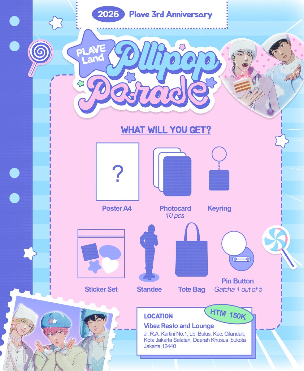way4plave_'s tweet photo. Mic on! Volume up! No holding back! Welcome to PLAVE Land: Pllipop Parade!  🎤🔥 

Come join the parade and feel the Pllipop energy! 

📆 April 4th, 2026
📍 Vibez Resto &amp; Lounge, Jakarta
https://t.co/4vlq2zeYYD

See you at the parade, PLLIs! 💜 https://t.co/qK6Pi5VCj0