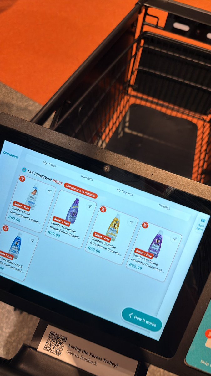 Got to use these new smart trolleys at <a href="/CheckersSA/">Checkers</a> Constantia and was super impressed. It’s ahead of anything I’ve used in Europe. Plus got a free item on the spin and win game. Miles ahead of the competition.