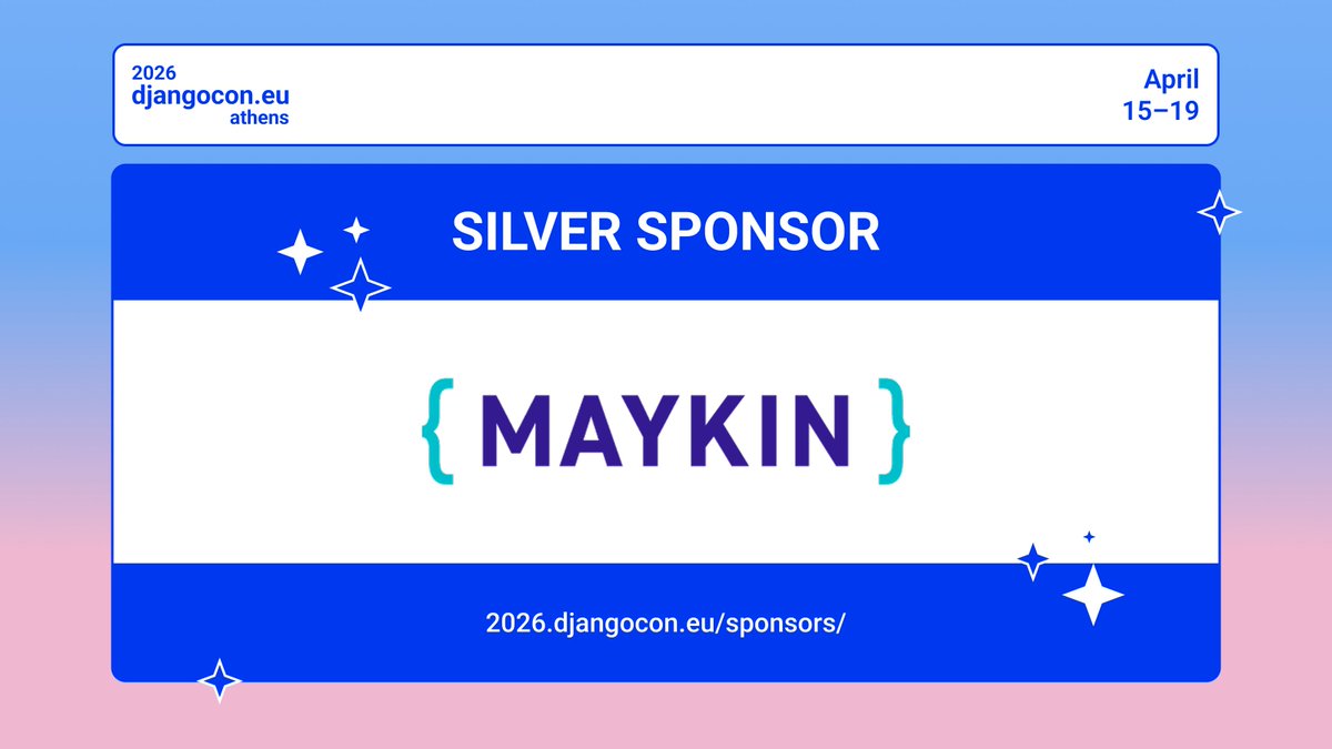 📢Silver sponsor: <a href="/maykinmedia/">Maykin Media</a> 

Maykin is a Dutch software company that specializes in designing and building user-friendly digital solutions for governments and public organizations. 

We're really grateful for the support!

🔗2026.djangocon.eu/sponsors/

#djangocon