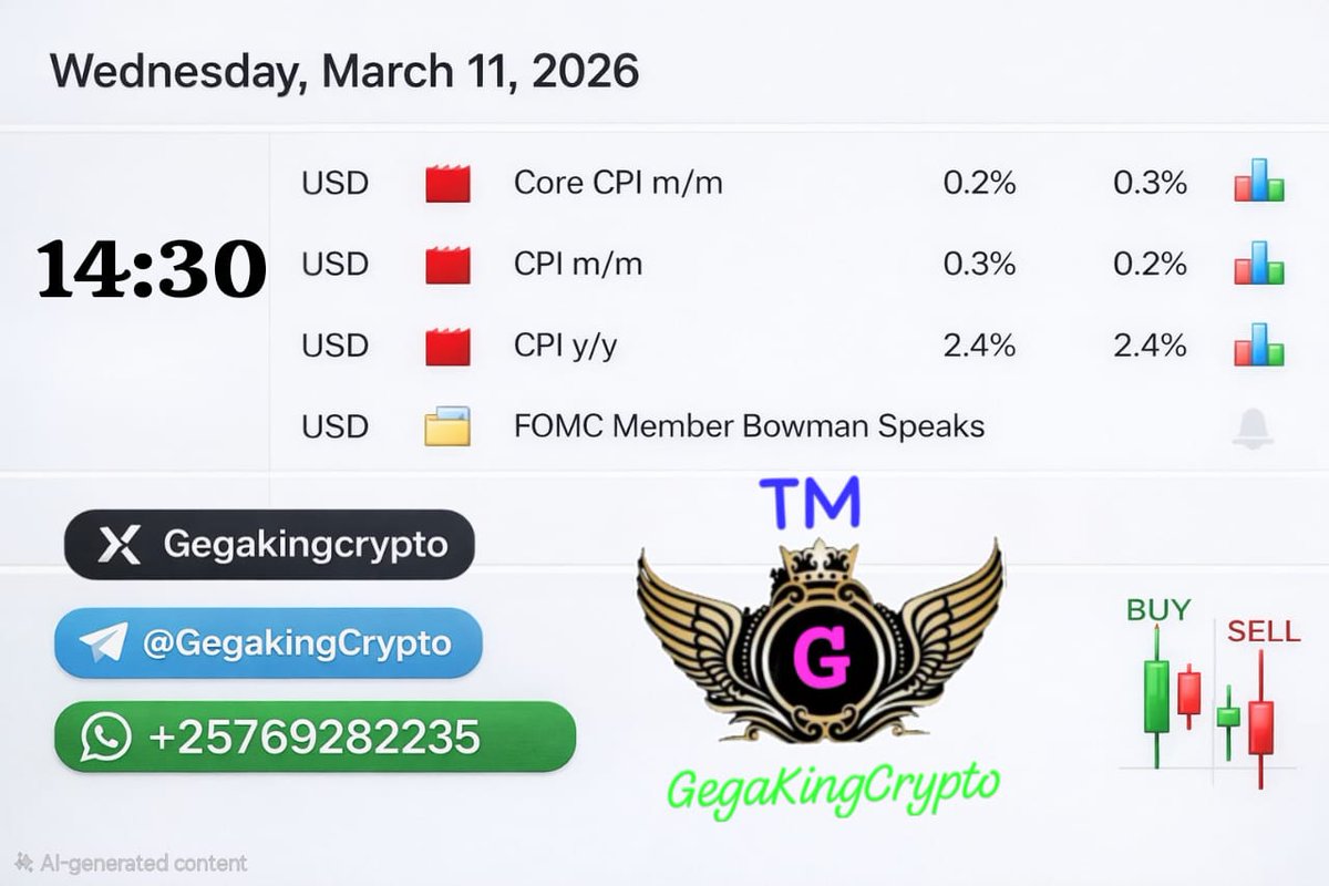 clovis_nisengwe's tweet photo. 🚨 HIGH IMPACT NEWS TODAY 🚨
USD CPI NEWS – 14:30
Market ishobora gukora BIG MOVE 📈📉
Be ready for BUY &amp; SELL opportunities.
Abashaka accurate signals n’analysis bashobora kujoin:
📩 Telegram: @GegakingCrypto
𝕏: Gegakingcrypto
📱 WhatsApp: +25769282235 https://t.co/cpbKNO74YS