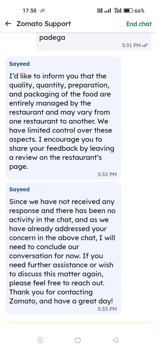 imnirajanand's tweet photo. @zomato @zomatocare @PMOIndia
I had ordered Veg Biryani, but Zomato’s “super service” sent me Non-Veg Biryani instead. When I complained, Zomato said that what the restaurant sends is not under their control and that the customer can only give feedback.

Shame on you, Zomato. https://t.co/6TvgvN2do1