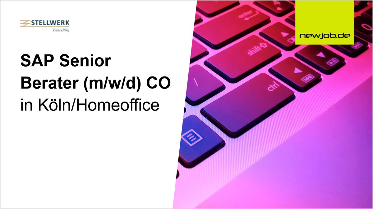 SAP Senior Berater (m/w/d) CO
in Köln/Homeoffice
gesucht von STELLWERK Consulting AG
 
Jetzt Stellenanzeige ansehen:
newjob.de/stellenanzeige…