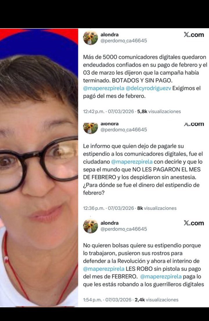 Una usuaria chavista reclama el pago a más de 5000 “comunicadores digitales” que se quedaron botados por el nuevo ministro de Comunicación, Pérez Pirela.

Increíble la impunidad con la que opera esta gente: tenían una granja de bots y además usuarios pagados para atacar las