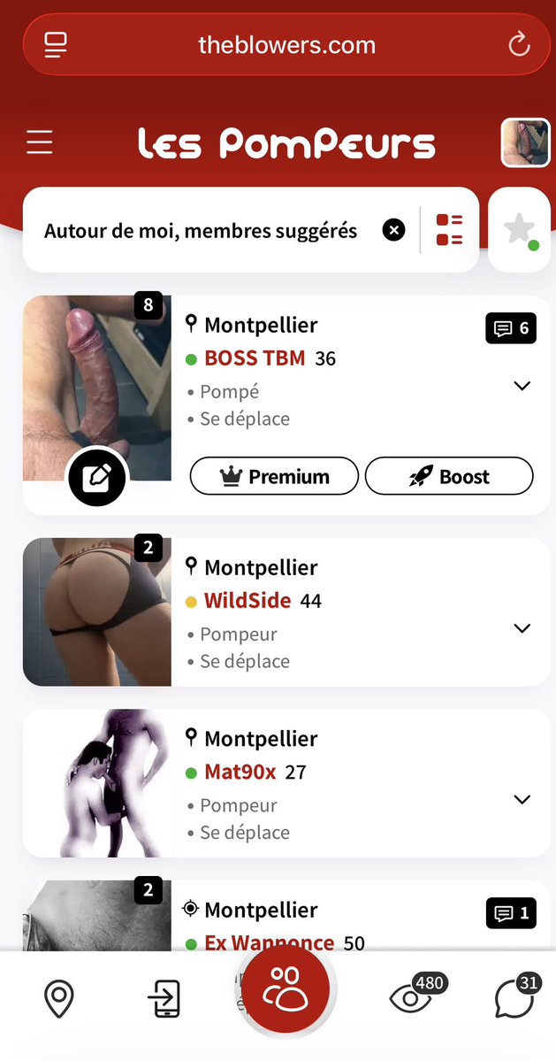 Montpellier vous êtes chaud !! A peine localisé sur place que je suis assailli de de messages 😈 <a href="/LesPompeurs/">LesPompeurs</a> 
Theb.co