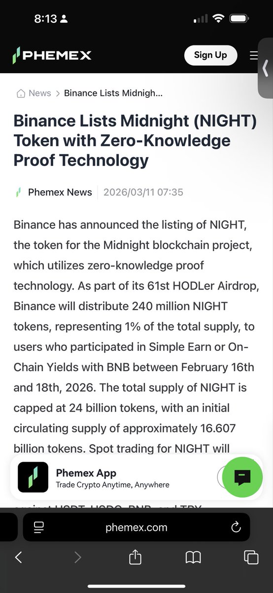 mrghostmrghost's tweet photo. @binance to list $NIGHT 👀 https://t.co/eN6aVIuBZI