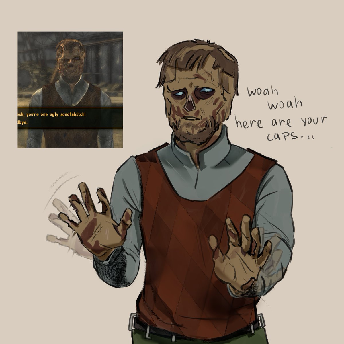 hrrria's tweet photo. fnv npcs 2/5
2. Grecks
#FalloutNewVegas
(I know few people have been asking for specific characters but these drawings are from 2024. the series has already been made im sorry!) https://t.co/7oClfrVYuG