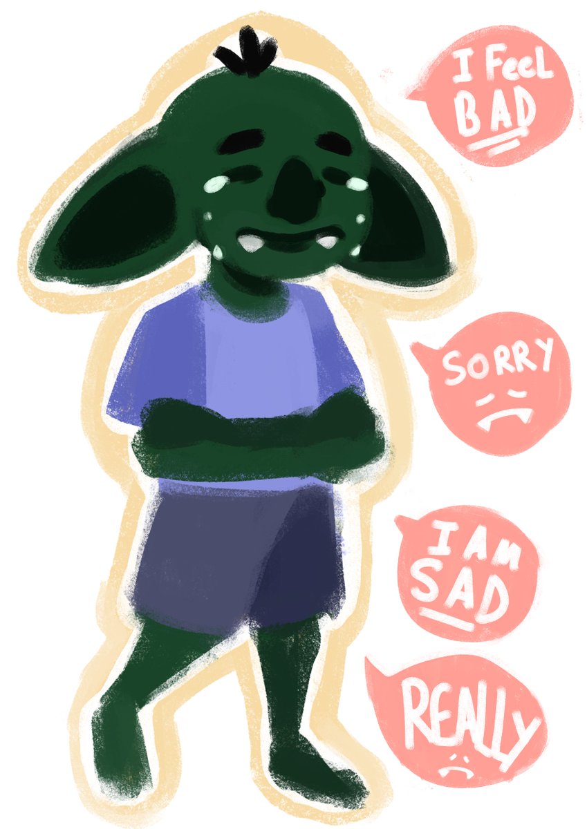 😢Un potit gobelin triste ! Vous pensez quoi de ce style de dessin 😢

#DigitalArt #Goblin 

deviantart.com/fannanmanshury…