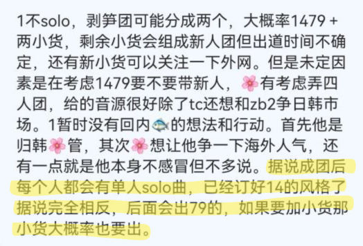 theres this week old 🍉 that i desperately want to be true

each member has a solo song, zh rk are already complete and they have different vibes, gv yj solo songs to be released later and new members will most likely get one too