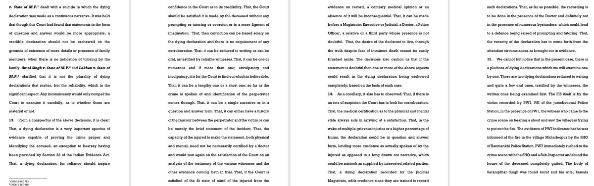 CiteCase's tweet photo. The law on dying declaration is summed up in these four pages in today's #SupremeCourt judgment by Justice K Vinod Chandran: https://t.co/huVykrHEAz
