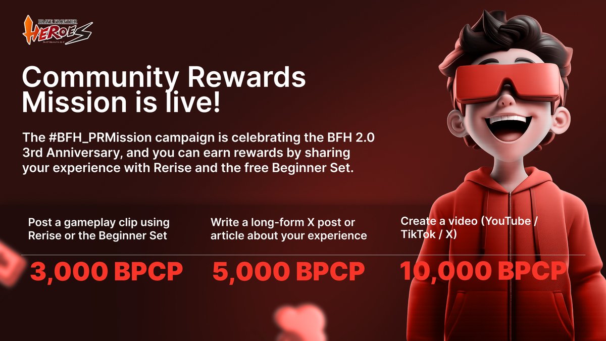 . <a href="/bfh_global/">BFH Official｜Free 6 Rare Units Until Mar 26 🔥</a>  turning community content into real rewards 👀

Share your experience with Rerise or the Beginner Set and earn up to 10,000 BPCP.

Clips, threads, or videos - just show how the game feels to you.

Simple idea, strong community growth.

#BFH_PRMission