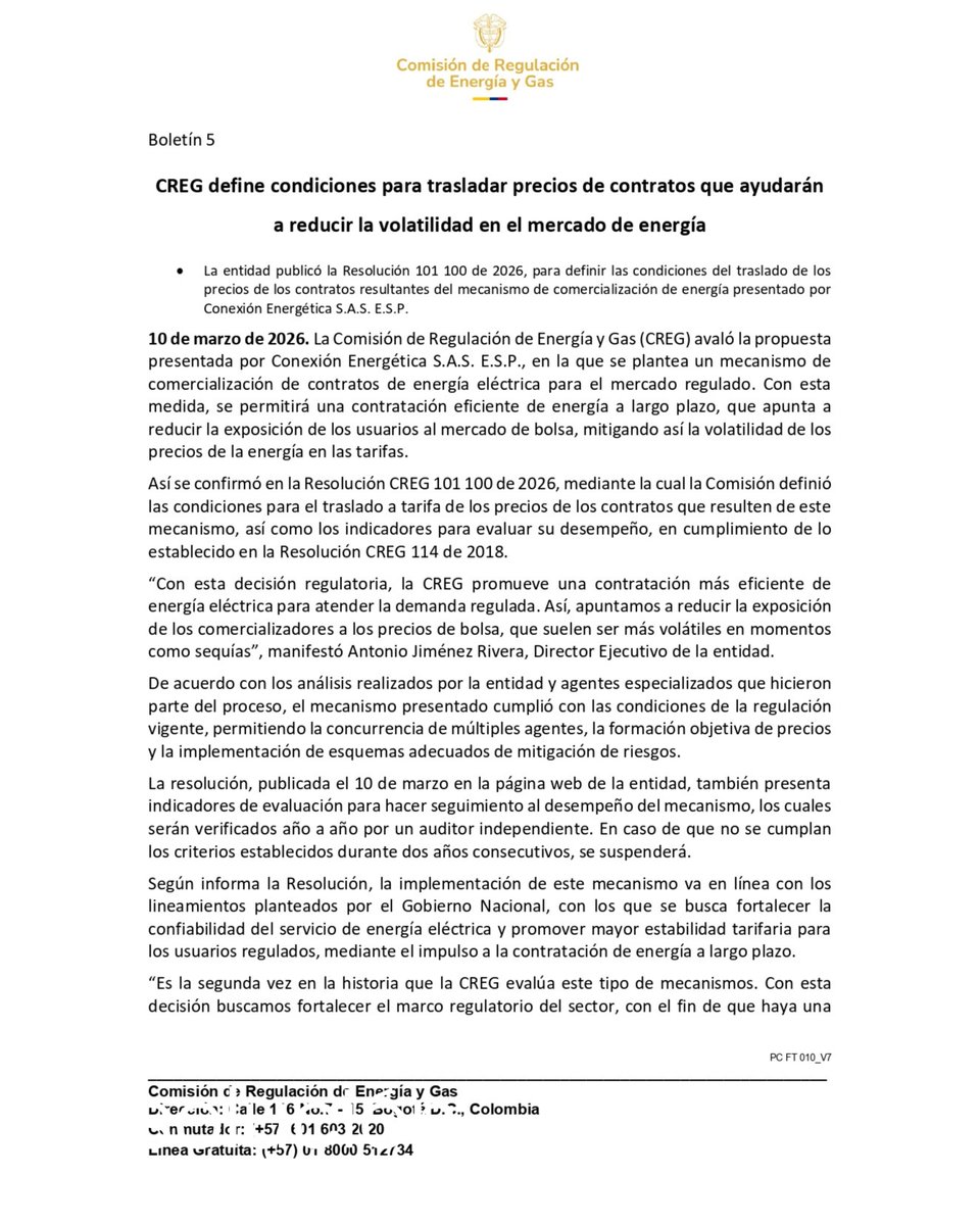 @ComisionCREG tweet media