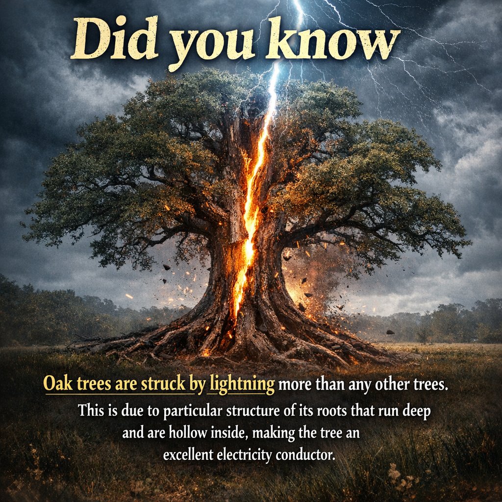 Braintwistdaily's tweet photo. "Beware of the oak, it draws the stroke." https://t.co/DtLQW43Dun