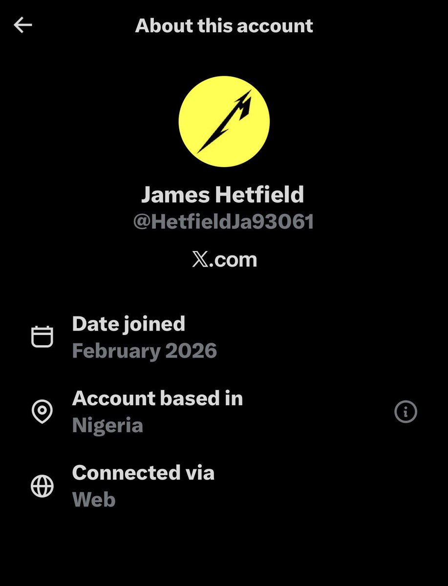 UNCTEP's tweet photo. Wow!  Gettin some attention from @Metallica - Hetfield liking my posts and Trujillo following me?!?!?  I didn’t know they relocated to Nigeria though… odd. 
🙄 https://t.co/lcRTUFzvaQ