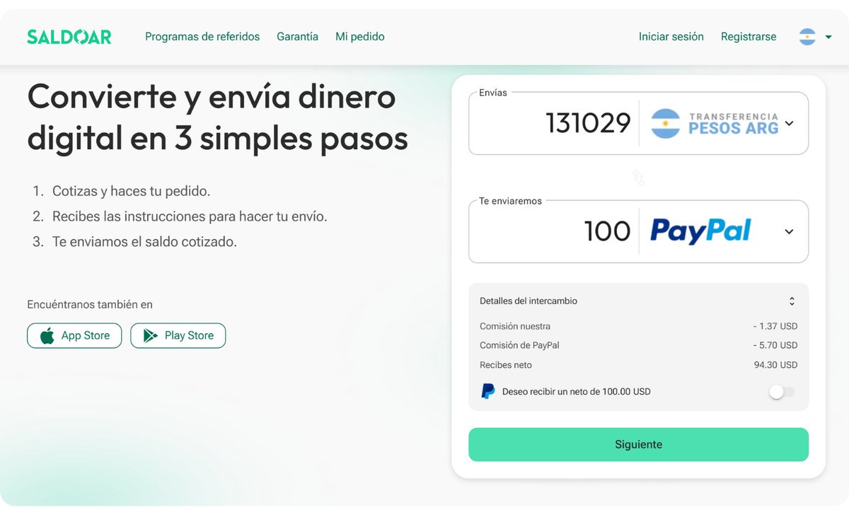 SaldoComAr's tweet photo. ¡Algo cambió en Saldoar! 👀

Actualizamos la plataforma para mejorar la experiencia de quienes la usan todos los días.😎💚

https://t.co/WXuvKXPRmo https://t.co/diBVspm0it