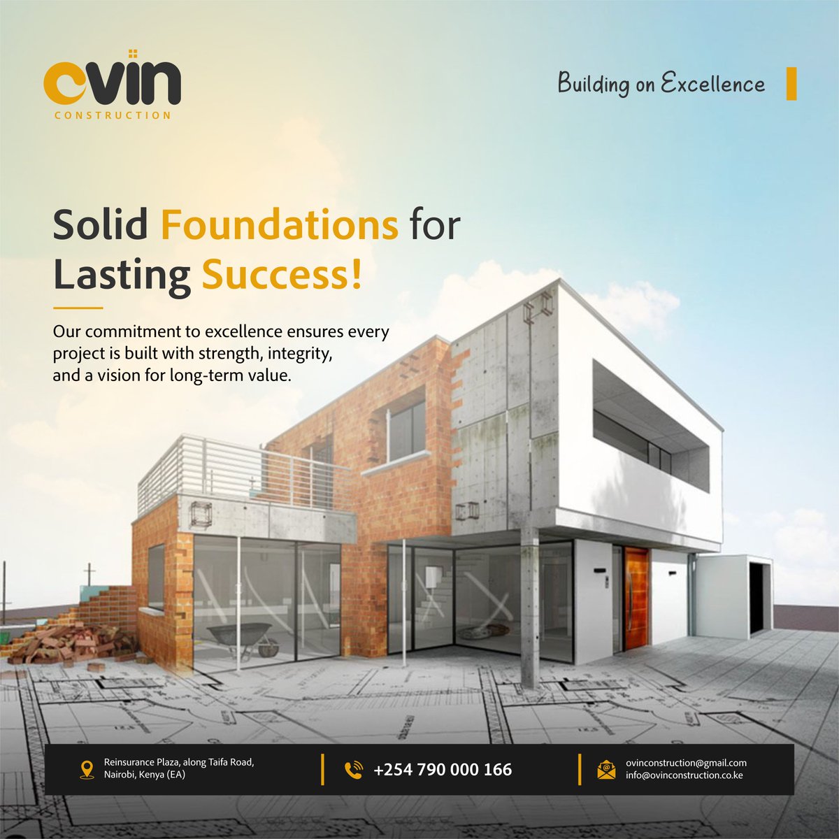 OvinConstruct's tweet photo. Solid Foundations for Lasting Success! 🏗️
At Ovin Construction, we believe every great structure begins with a strong foundation. 
#OvinConstruction #BuildingExcellence #QualityConstruction #KenyaConstruction #StrongFoundations #BuildWithConfidence https://t.co/kBV5RDV5sb