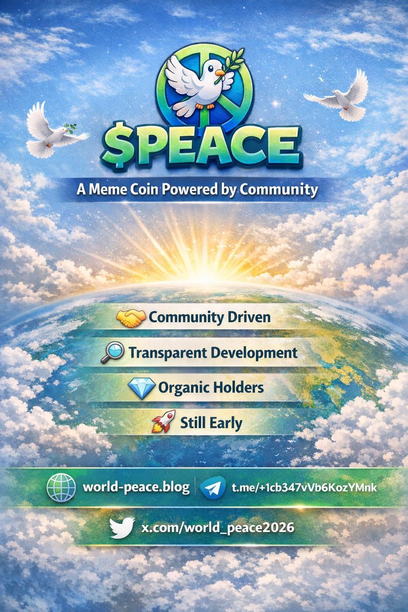 The meme coin space is full of noise 🔊, but sometimes a project appears that is actually trying to build something around community strength and organic growth.

That’s exactly what $PEACE is about ✌️🌍

Instead of artificial hype or short-term pumps 📈📉, the focus is on