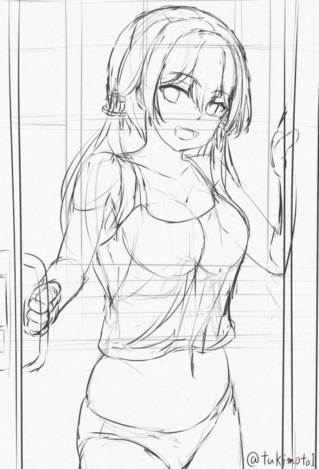 #このタグを見た人はラフ画とその完成絵を見せる プリンツ