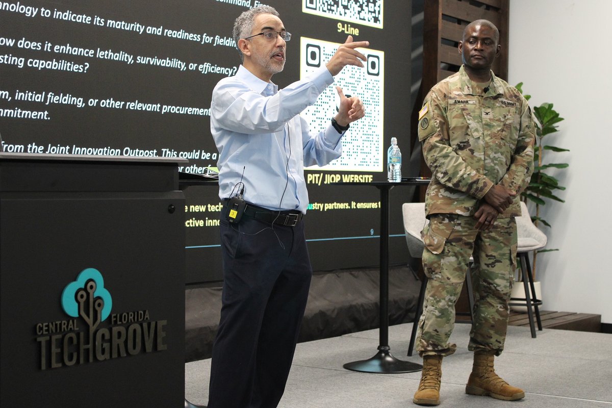It was standing room only at yesterday’s Technical Exchange/Industry Day at the <a href="/cftechgrove/">Central Florida Tech Grove</a> ! More than 200 reps from #industry attended the event. To engage with us, visit cpest3.army.mil and click on the yellow “Engagement Request” button. <a href="/USArmy/">U.S. Army</a> <a href="/ArmyASAALT/">ASA(ALT)</a> #Army