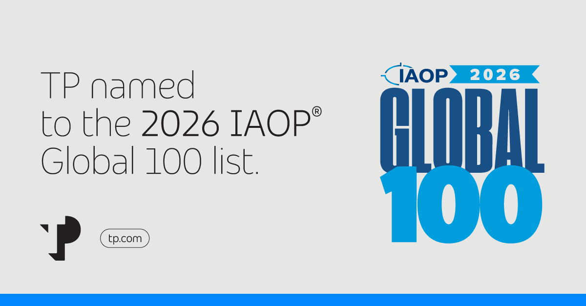 wearetpgroup's tweet image. TP makes 2026  IAOP® Global 100 list, recognizing the world's leading outsourcing service providers. A reflection of our team's dedication and our clients' trust.
©2026 IAOP. All Rights Reserved. #Global100 #Outsourcing