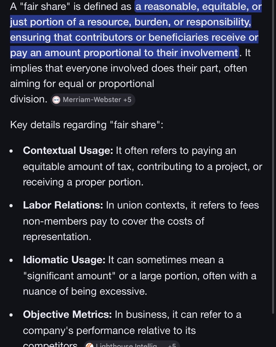 ChloeIEdwards's tweet photo. @DinoBugatti Here you go. Here’s the definition of fair share. https://t.co/43bFQ4hgaT