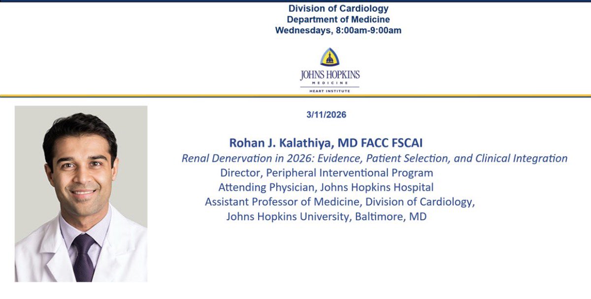 cingolani_oscar's tweet photo. Fantastic @hopkinsheart Grand Rounds from our own @RohanKalMD on Renal
Denervation for hypertension.
@HopkinsMedicine https://t.co/6b4wI3M2xi