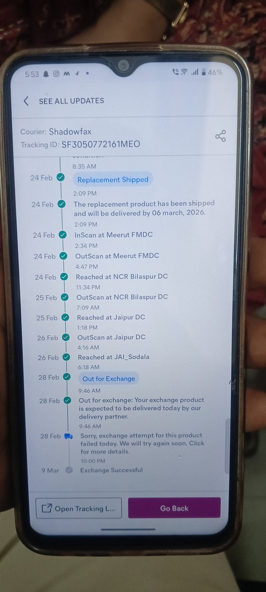 asranviews's tweet photo. @shadowfax_in @meesho_support @Meesho_Official dear sir 28 march ko exchange product out of delivery hone k baad bhi abhi tak delivery nhi hui h...aapka courier delivery boy raat ko miscall kr k delivery unattampt show kr deta h
Please mujhe product jaldi deliver karvaye. https://t.co/XmvN39cd6E