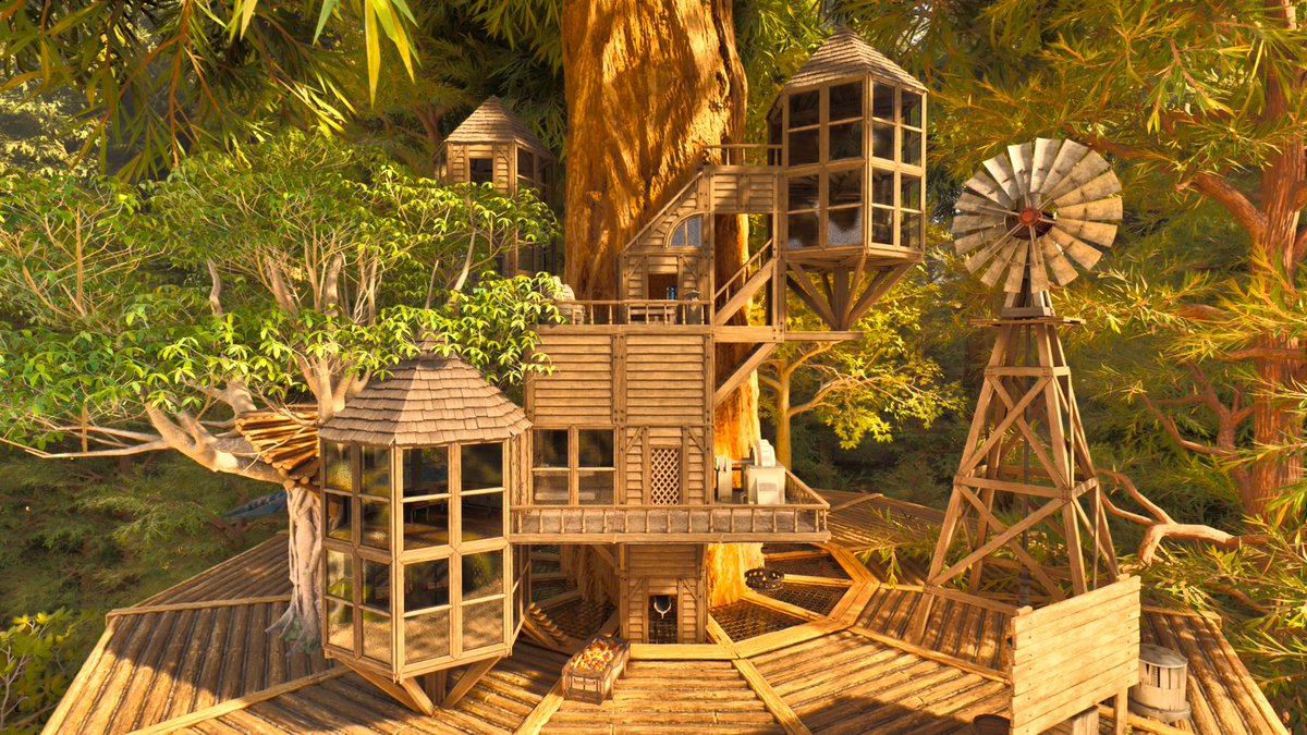 joly0530's tweet photo. アイランド ツリーハウス拠点
ツリーハウスからの景色がとても気に入ってます。
＃ARK https://t.co/xb771r7LyF