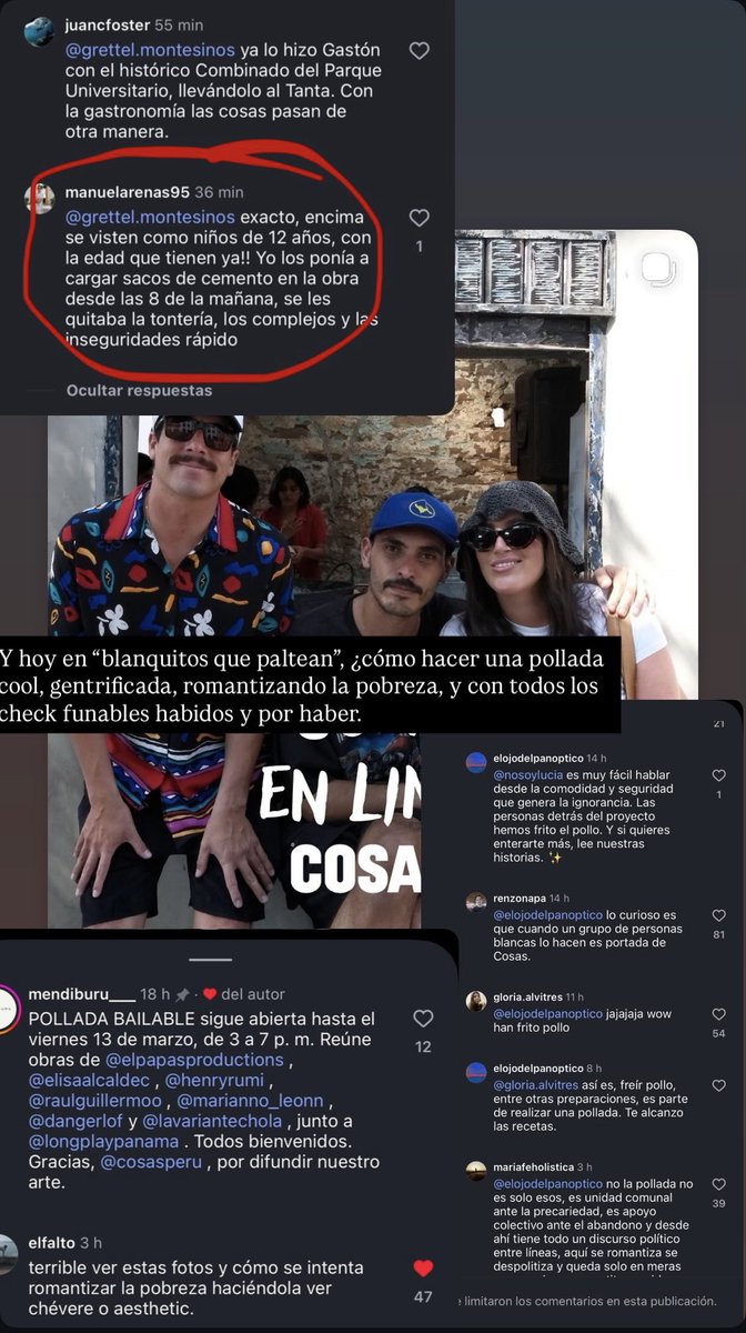 Nat_iva's tweet photo. Ayer la #RevistaCosas sacó un reportaje de unos artistas que llevaron la “experiencia” de una pollada “típica” a un espacio cool, podemos llamarla gentrificación, apropiación cultural, el circo de la pobreza, etc.
Pero aprovechando este desafortunado evento quiero recordar que 1 https://t.co/BFw35Xcvb2